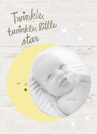 twinkle twinkle little star baby kaart met maan